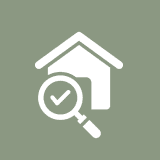 Real estate checkmark and house graphic